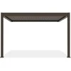 Pavėsinė Pergola ELEGANCE WALL AUTOMATIC 3x4 su LED, Taupe, montuojama prie sienos
