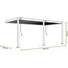Pavėsinė Pergola ELEGANCE WALL AUTOMATIC 3x6 su LED, Baltas, montuojama prie sienos