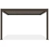 Pavėsinė Pergola ELEGANCE WALL AUTOMATIC 3x4 su LED, Taupe, montuojama prie sienos
