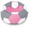 Pink Sėdmaišis-pufas vaikams Ball XXL (40 cm), Pilkas/Rožinė/Baltas