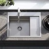 Plieninė virtuvinė plautuvė Rea Fin, Brushed Nickel