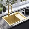 Plieninė virtuvinė plautuvė Rea Fin, Brushed Gold