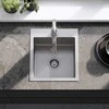 Plieninė virtuvinė plautuvė Rea Leo 40 su maišytuvu, Brushed Nickel