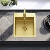 Plieninė virtuvinė plautuvė Rea Leo 40 su maišytuvu, Brushed Gold