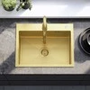 Plieninė virtuvinė plautuvė Rea Liam, Brushed Gold