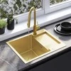 Plieninė virtuvinė plautuvė Rea Paul, Brushed Gold