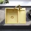 Plieninė virtuvinė plautuvė Rea Paul, Brushed Gold