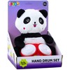 Pliušinė panda su būgnais su šviesos ir garso efektais