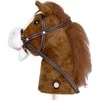 Pliušinė žirgo galva ant lazdos Hobby Horse su garsais, rudas