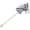 Pliušinė žirgo galva ant lazdos Hobby Horse su garsais, pilkas