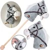 Pliušinė žirgo galva ant lazdos Hobby Horse su garsais, pilkas