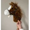 Pliušinė žirgo galva ant lazdos Hobby Horse su garsais, rudas