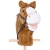 Pliušinė žirgo galva ant lazdos Hobby Horse su garsais, rudas
