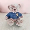 Pliušinis žaislas Meškiukas su mėlynu megztuku, 21 cm