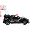 Policijos automobilis su nuotolinio valdymo pultu ir efektais