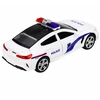Policijos automobilis su šviesos ir garso efektais, baltas