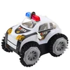 Policijos automobiliukas su kliūčių jutikliu ir šviesomis, baltas
