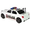 Policijos sportinis automobilis su garsais, baltas