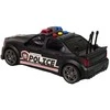 Policijos sportinis automobilis su garsais, juodas
