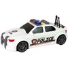 Policijos sportinis automobilis su garsais, baltas