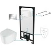 Potinkinis WC komplektas Deante Jasmin 6in1, CDJS6ZPW, Baltas/Chrome