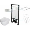 Potinkinis WC komplektas Deante Peonia 6in1, CDEF6ZPW, Baltas/Brushed steel