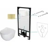 Potinkinis WC komplektas Deante Peonia 6in1, CDER6ZPW, Baltas/Brushed auksinis