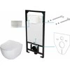 Potinkinis WC komplektas Deante Peonia 6in1, CDEF6ZPW, Baltas/Brushed steel