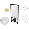 Potinkinis WC komplektas Deante Peonia 6in1, CDER6ZPW, Baltas/Brushed auksinis
