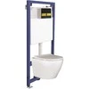 Potinkinis WC komplektas Laveo Akan Desna, Baltas+Juodas/Gold