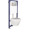 Potinkinis WC komplektas Laveo Akan Desna, Baltas+Chrome