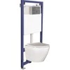 Potinkinis WC komplektas Laveo Akan Desna, Baltas+Graphite