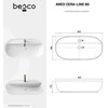 Praustuvas Besco Anes Cera-Line, 80 x 40 x 13.5 cm, Baltas