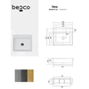 Praustuvas Besco Vera Glam Sidabrinis, 40 x 50 x 15 cm