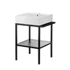 Praustuvas Deante Temisto su pastatoma konsole, 56.5x50 cm, CDTS6U5S, Baltas/Juodas