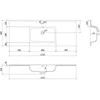 Praustuvas Mexen Otis, 121 x 46,5 cm, Baltas glossy