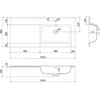 Praustuvas Mexen Otis, Right, 101 x 46,5 cm, Baltas matt