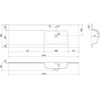 Praustuvas Mexen Otis, Right, 141 x 46,5 cm, Baltas glossy