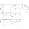 Praustuvas Mexen Otis, Right, 91 x 46,5 cm, Juodas matt