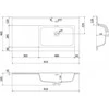 Praustuvas Mexen Otis, Right, 91 x 46,5 cm, Baltas matt