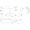 Praustuvas Mexen Vela, Right, 121 x 46,5 cm, Baltas glossy
