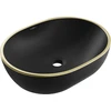 Praustuvas Mexen Viki 48 cm, Juodas matt/Gold edge