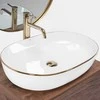 Praustuvas Rea Cleo 61, Baltas/Gold Edge