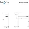 Praustuvo maišytuvas Besco Modern / Varium II, Chrome