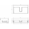 Praustuvo spintelės korpusas Mexen Box-A, 80 cm, 1 stalčius, Nut