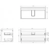 Praustuvo spintelės korpusas Mexen Box-A, 100 cm, 2 stalčiai, Pilkas matt