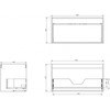 Praustuvo spintelės korpusas Mexen Box-A, 90 cm, 1 stalčius, Baltas glossy