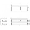Praustuvo spintelės korpusas Mexen Box-A, 120 cm, 2 stalčiai, Graphite matt
