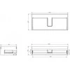 Praustuvo spintelės korpusas Mexen Box-A, 100 cm, 1 stalčius, Oak