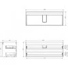 Praustuvo spintelės korpusas Mexen Box-A, 120 cm, 2 stalčiai, Baltas glossy